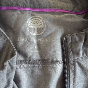 Gray healing hands scrub jacket